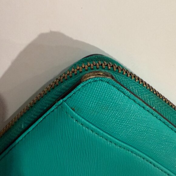 Kate Spade New York Zip Around Continental Wallet Green/Turquoise - Picture 8 of 10